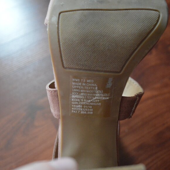 LC Lauren Conrad Mauve Strappy Open-Toe-Heels with Bow Accent Size 7.5 - Picture 5 of 5